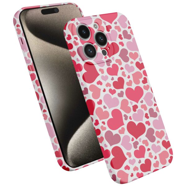 roze en rode hartjes opdruk_iPhone 15 Pro Max telefoonhoesje met volledige rondom bedrukking (2)
