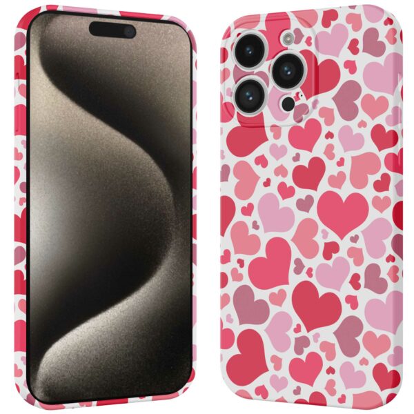 roze en rode hartjes opdruk_iPhone 15 Pro Max telefoonhoesje met volledige rondom bedrukking (3)