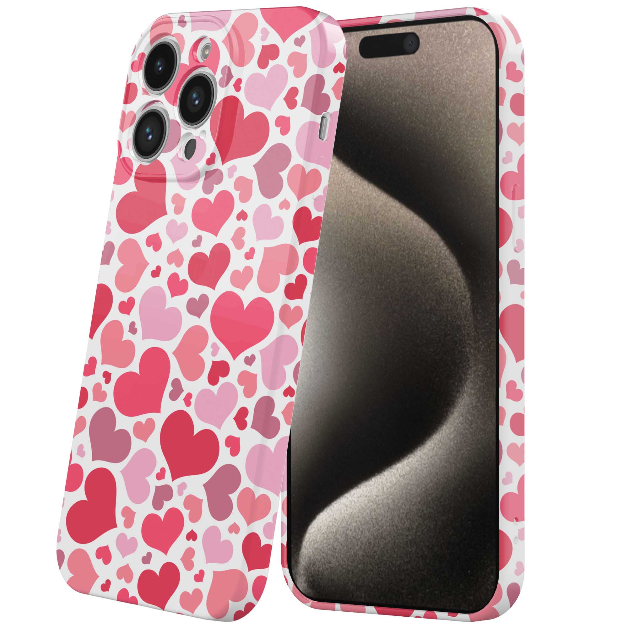 roze en rode hartjes opdruk_iPhone 15 Pro Max telefoonhoesje met volledige rondom bedrukking (6)
