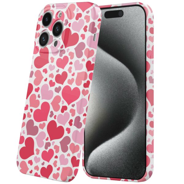 roze en rode hartjes opdruk_iPhone 15 Pro telefoonhoesje met volledige rondom bedrukking (6)