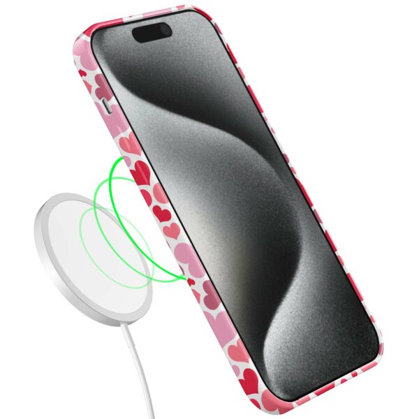 roze en rode hartjes opdruk_iPhone 15 Pro telefoonhoesje met volledige rondom bedrukking (7)