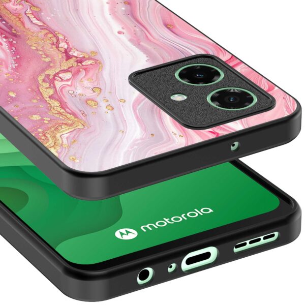roze marmer opdruk_Motorola Moto G54 telefoonhoesje (3)