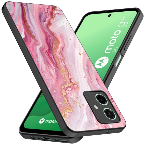 roze marmer opdruk_Motorola Moto G54 telefoonhoesje