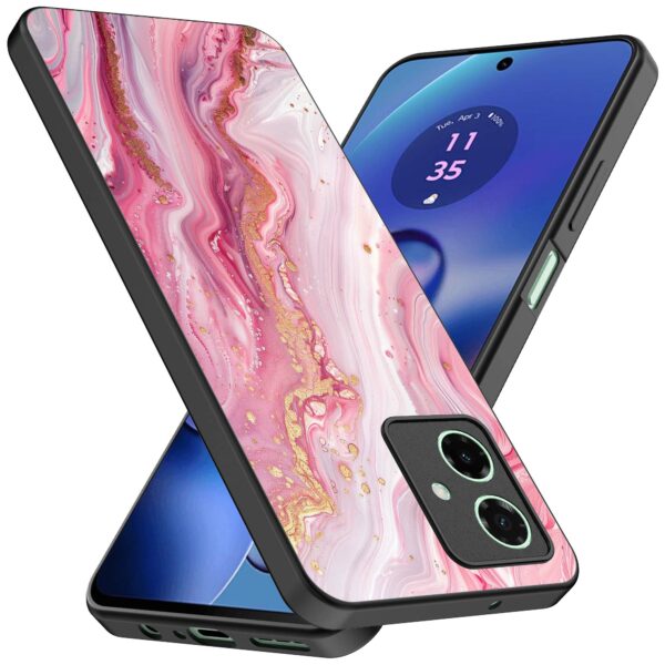 roze marmer opdruk_Motorola Moto G55 telefoonhoesje (2)