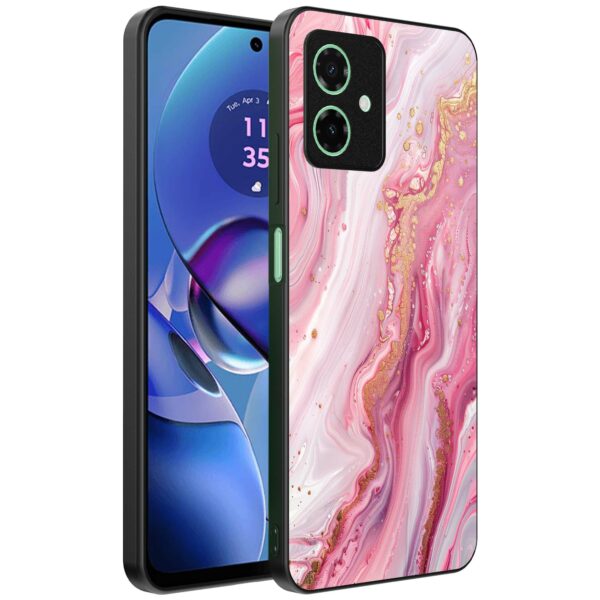 roze marmer opdruk_Motorola Moto G64 telefoonhoesje (1)