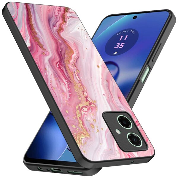 roze marmer opdruk_Motorola Moto G64 telefoonhoesje (2)