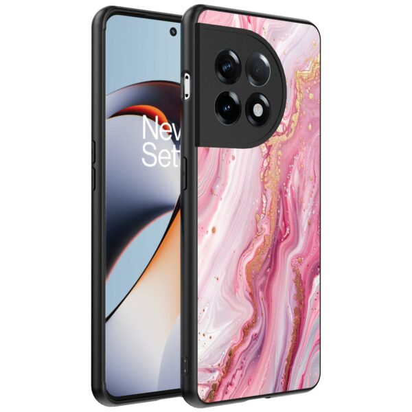 roze marmer opdruk_OnePlus 11R Telefoonhoesje (1)