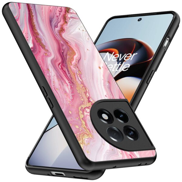 roze marmer opdruk_OnePlus 11R Telefoonhoesje (2)