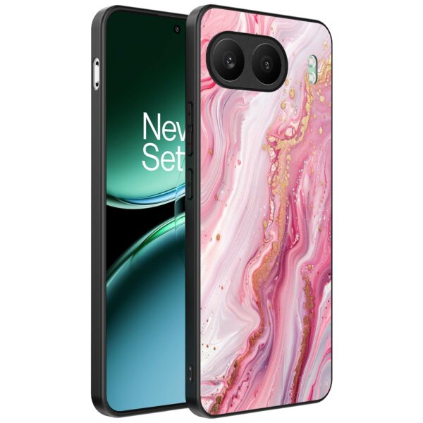 roze marmer opdruk_OnePlus Nord 4 Telefoonhoesje (1)
