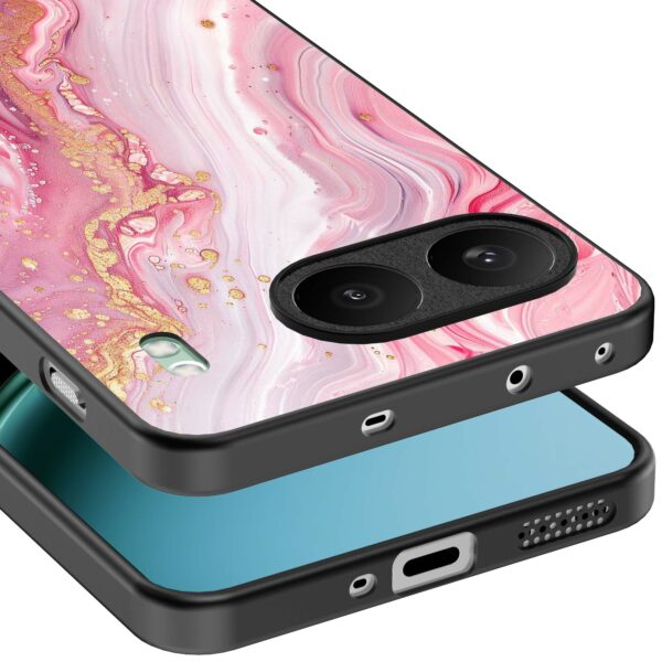 roze marmer opdruk_OnePlus Nord 4 Telefoonhoesje (3)