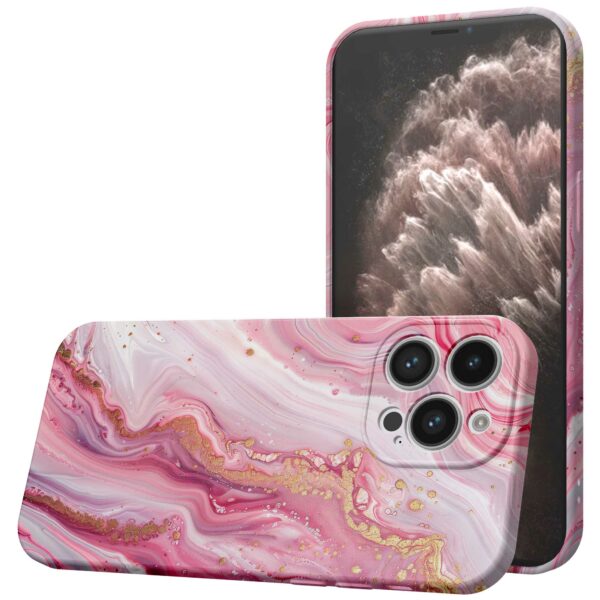 roze marmer opdruk_iPhone 11 Pro Max telefoonhoesje met volledige rondom bedrukking (1)