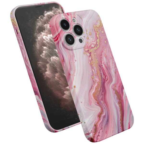 roze marmer opdruk_iPhone 11 Pro Max telefoonhoesje met volledige rondom bedrukking (2)