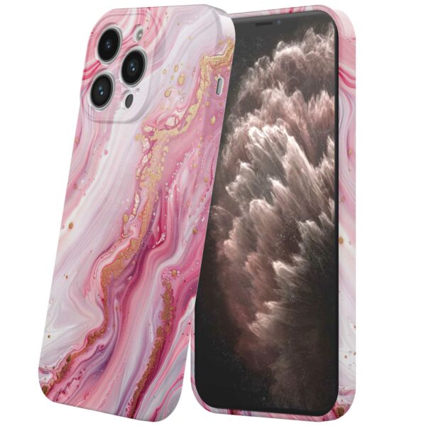 roze marmer opdruk_iPhone 11 Pro Max telefoonhoesje met volledige rondom bedrukking (6)
