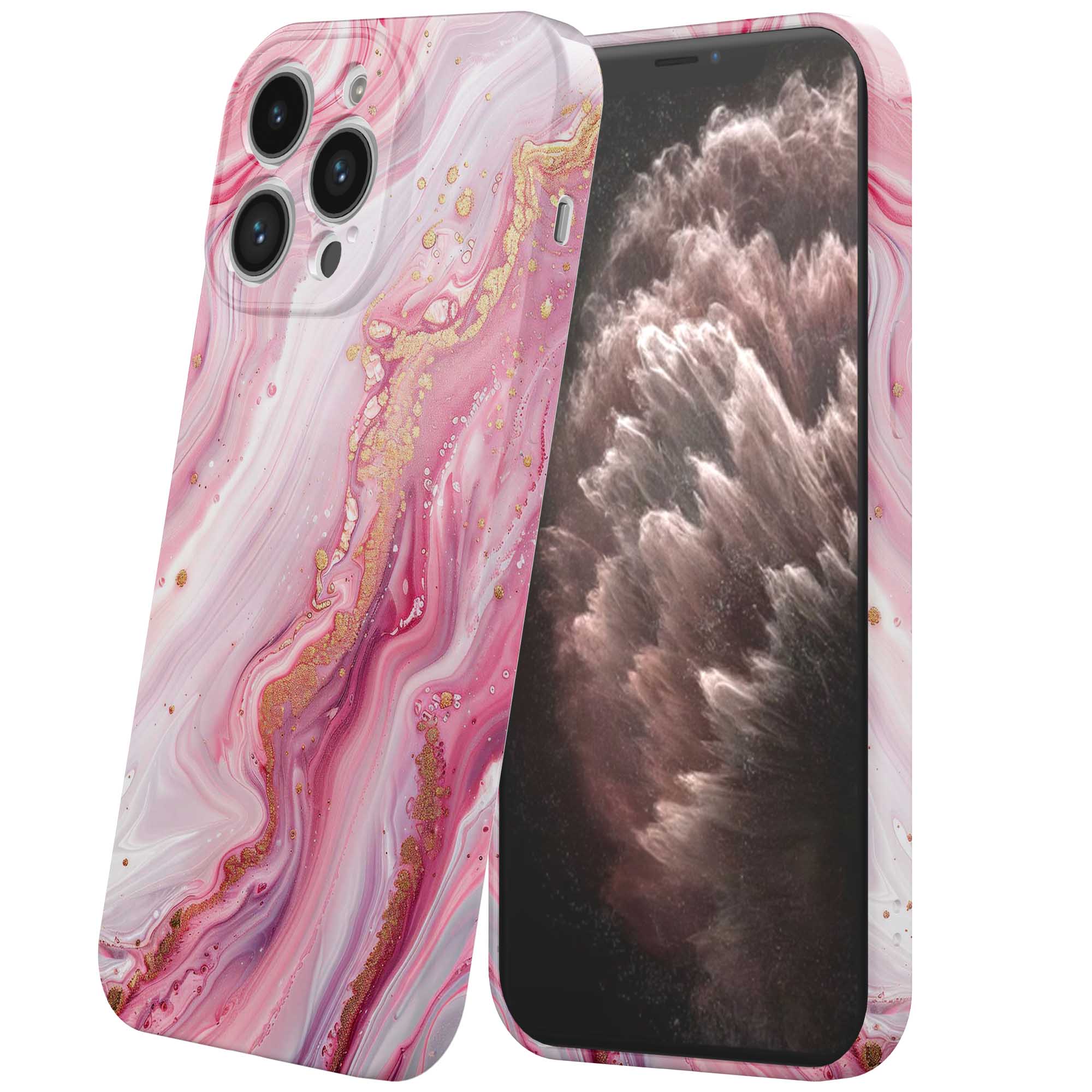 roze marmer opdruk_iPhone 11 Pro Max telefoonhoesje met volledige rondom bedrukking (6)