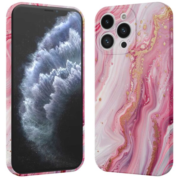 roze marmer opdruk_iPhone 11 Pro telefoonhoesje met volledige rondom bedrukking (3)