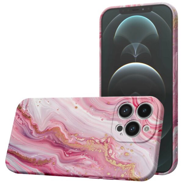 roze marmer opdruk_iPhone 12 Pro Max telefoonhoesje met volledige rondom bedrukking (1)