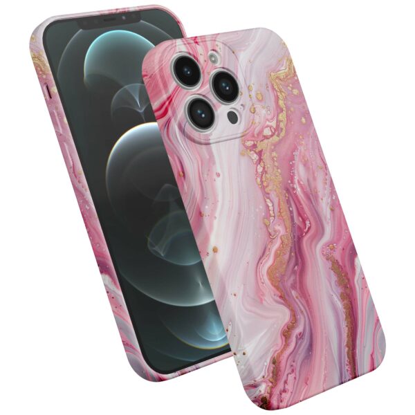 roze marmer opdruk_iPhone 12 Pro Max telefoonhoesje met volledige rondom bedrukking (2)