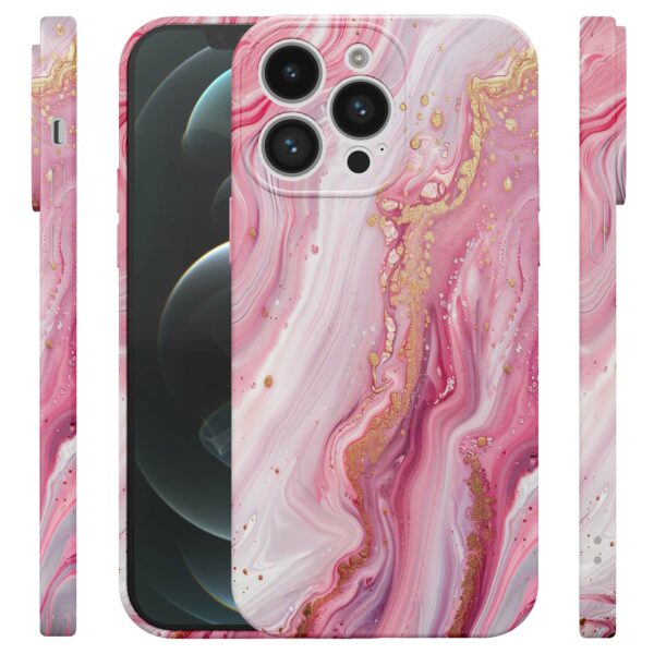 roze marmer opdruk_iPhone 12 Pro Max telefoonhoesje met volledige rondom bedrukking (4)
