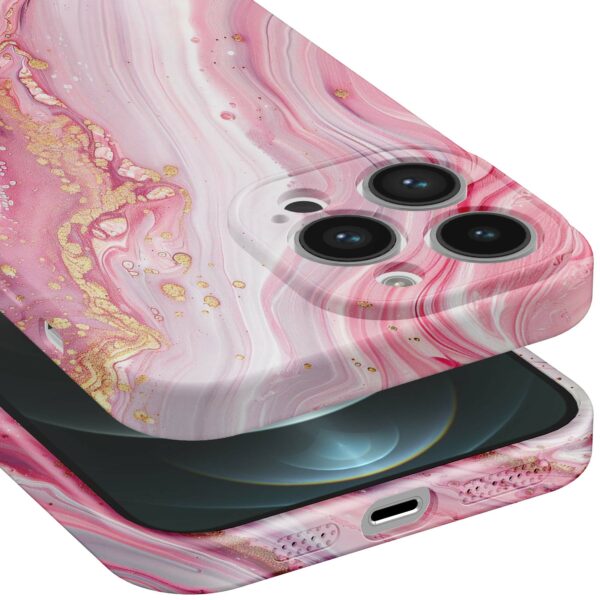 roze marmer opdruk_iPhone 12 Pro Max telefoonhoesje met volledige rondom bedrukking (5)