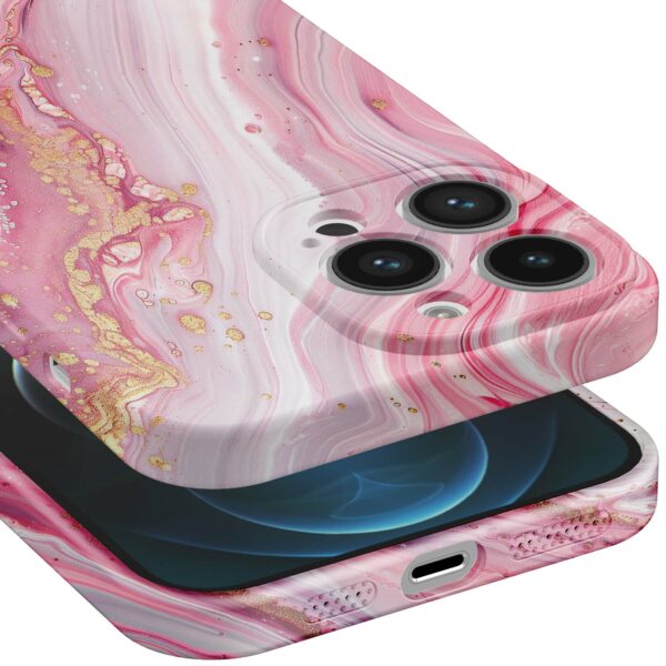 roze marmer opdruk_iPhone 12 Pro telefoonhoesje met volledige rondom bedrukking (5)
