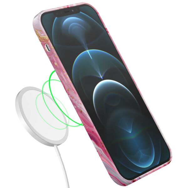 roze marmer opdruk_iPhone 12 Pro telefoonhoesje met volledige rondom bedrukking (7)