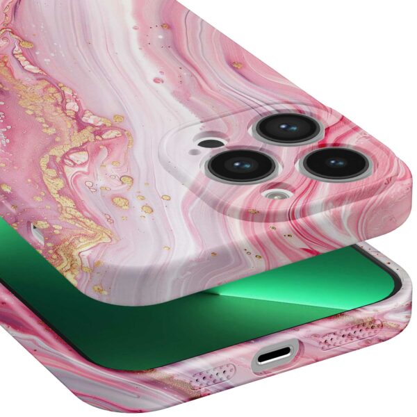 roze marmer opdruk_iPhone 13 Pro Max telefoonhoesje met volledige rondom bedrukking (5)