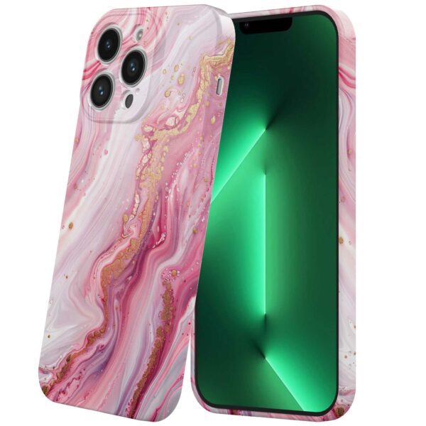 roze marmer opdruk_iPhone 13 Pro Max telefoonhoesje met volledige rondom bedrukking (6)