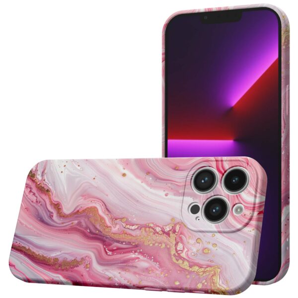 roze marmer opdruk_iPhone 13 Pro telefoonhoesje met volledige rondom bedrukking (1)