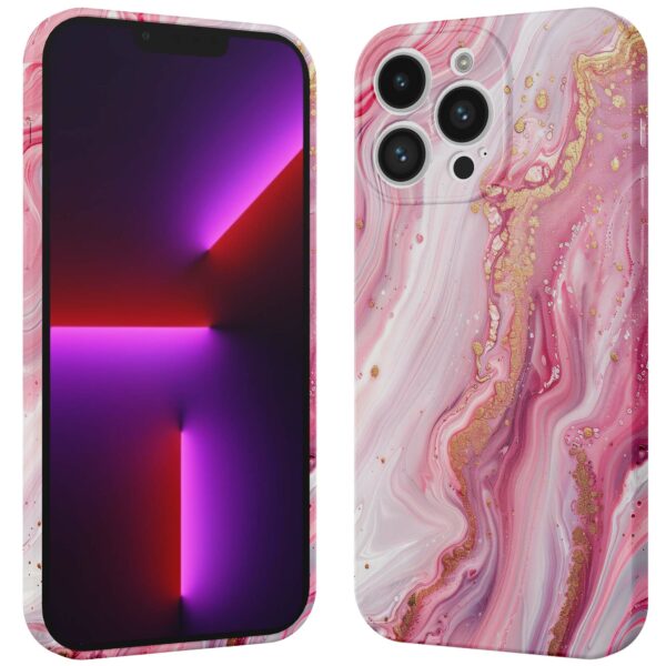 roze marmer opdruk_iPhone 13 Pro telefoonhoesje met volledige rondom bedrukking (3)