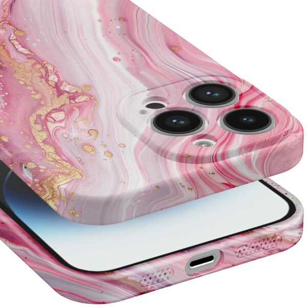 roze marmer opdruk_iPhone 14 Pro Max telefoonhoesje met volledige rondom bedrukking (5)