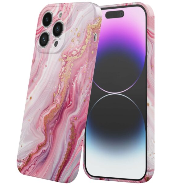 roze marmer opdruk_iPhone 14 Pro Max telefoonhoesje met volledige rondom bedrukking (6)