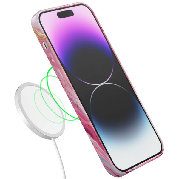 roze marmer opdruk_iPhone 14 Pro Max telefoonhoesje met volledige rondom bedrukking (7)
