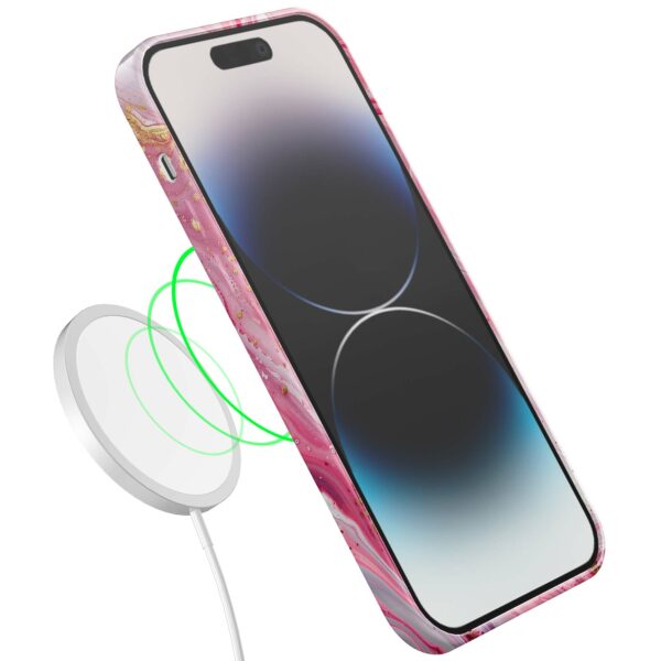 roze marmer opdruk_iPhone 14 Pro telefoonhoesje met volledige rondom bedrukking (7)
