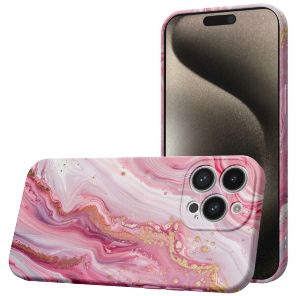 roze marmer opdruk_iPhone 15 Pro Max telefoonhoesje met volledige rondom bedrukking (1)