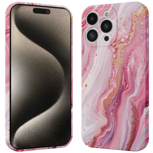 roze marmer opdruk_iPhone 15 Pro Max telefoonhoesje met volledige rondom bedrukking (3)