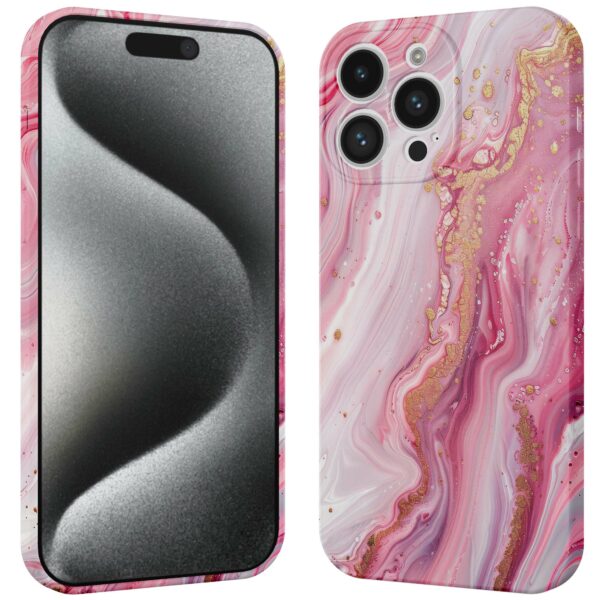 roze marmer opdruk_iPhone 15 Pro telefoonhoesje met volledige rondom bedrukking (3)