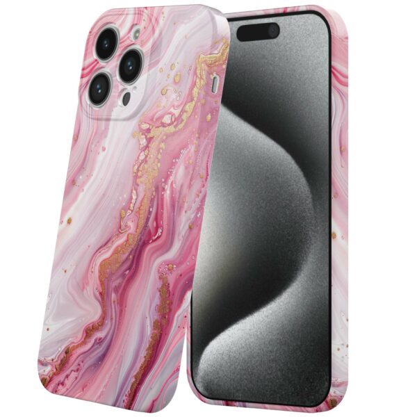 roze marmer opdruk_iPhone 15 Pro telefoonhoesje met volledige rondom bedrukking (6)