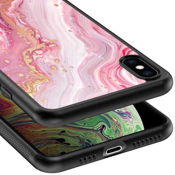 roze marmer opdruk_iPhone X-Xs telefoonhoesje (3)