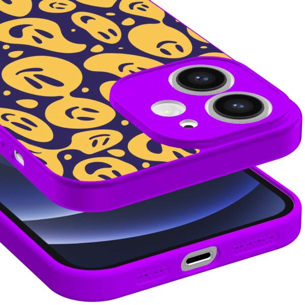 smileys opdruk_iPhone 12 Telefoonhoesje met paars rand (3)