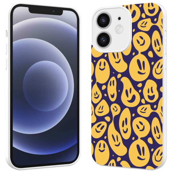 smileys opdruk_iPhone 12 Telefoonhoesje met witte rand (2)