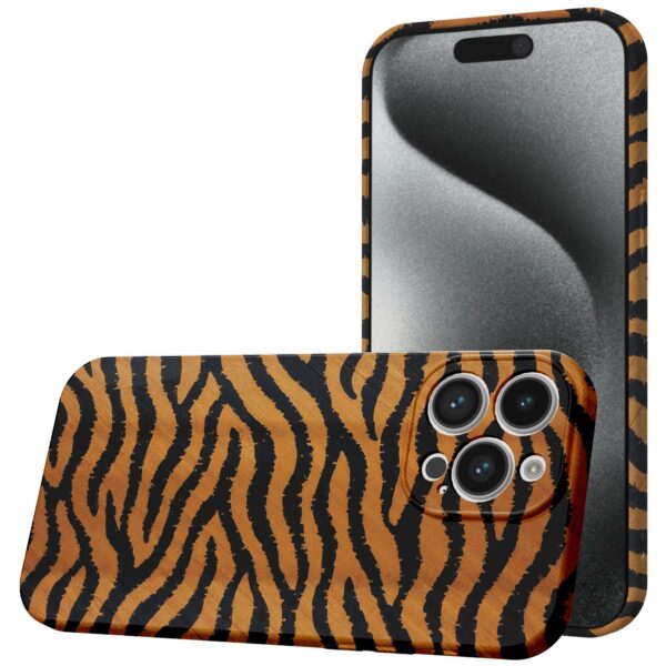 tijger en panter opdruk_iPhone 15 Pro telefoonhoesje met volledige rondom bedrukking (1)