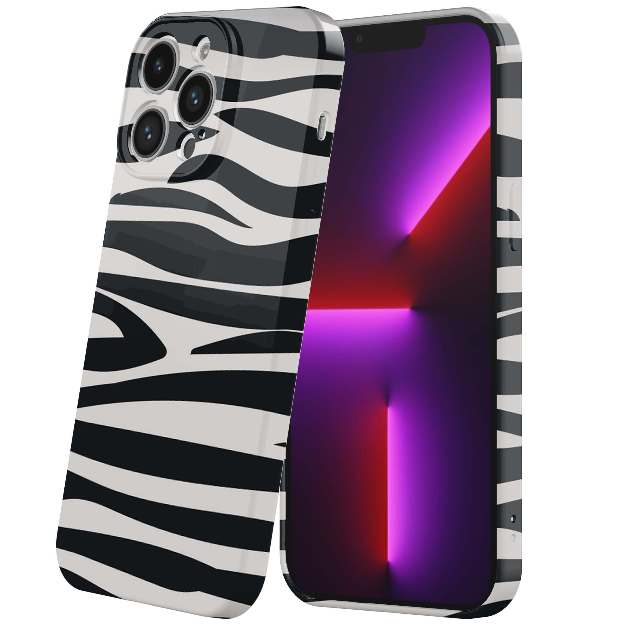 zebra opdruk_iPhone 13 Pro telefoonhoesje met volledige rondom bedrukking (6)