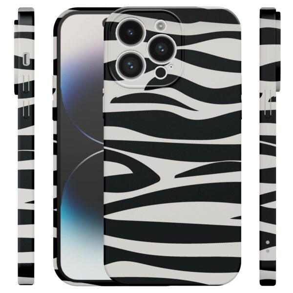 zebra opdruk_iPhone 14 Pro telefoonhoesje met volledige rondom bedrukking (4)