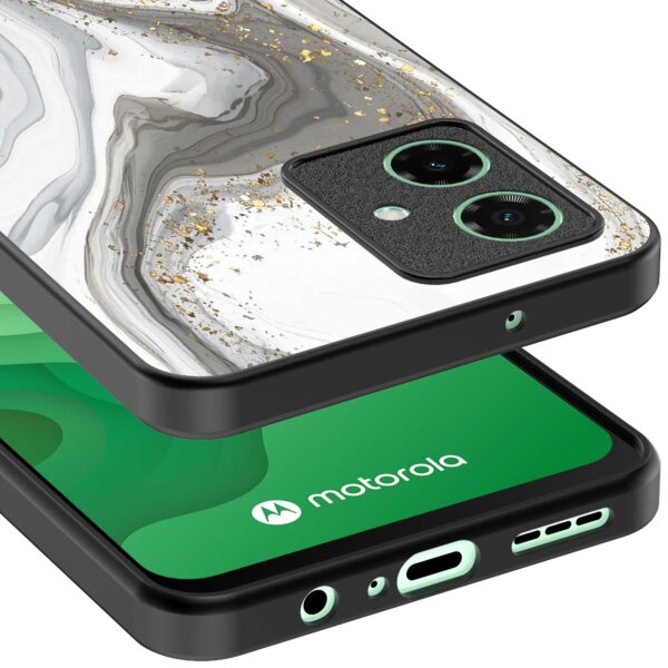 zilver marmer opdruk_Motorola Moto G54 telefoonhoesje (3)
