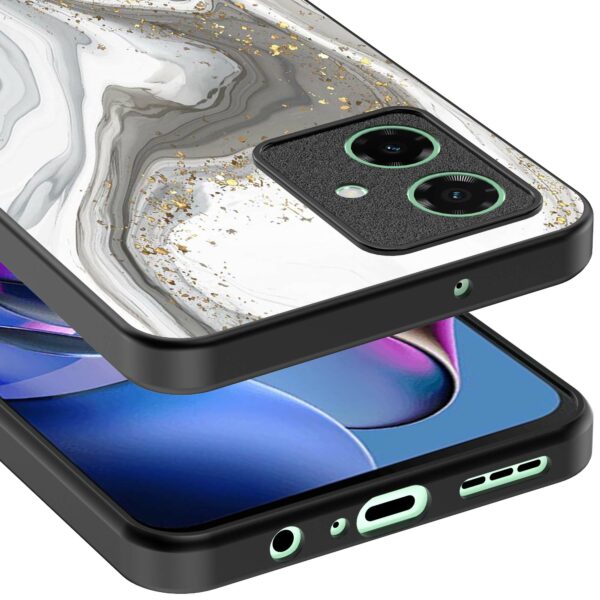 zilver marmer opdruk_Motorola Moto G55 telefoonhoesje (3)