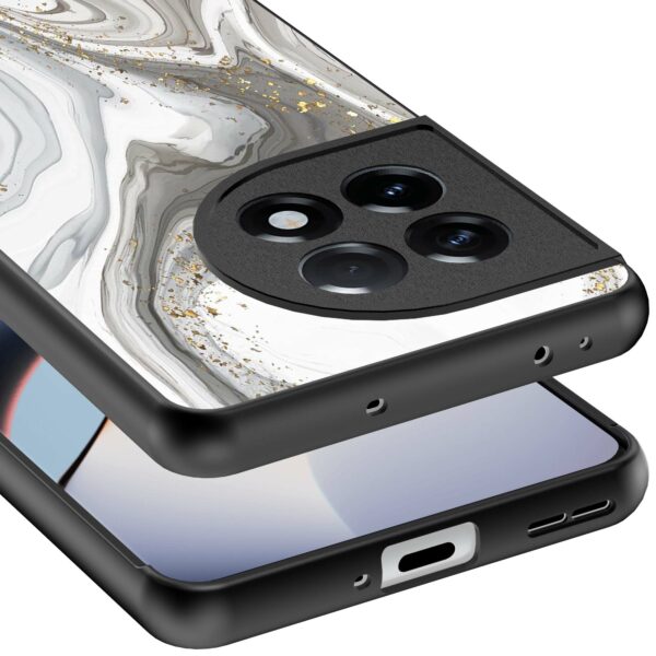 zilver marmer opdruk_OnePlus 11R Telefoonhoesje (3)