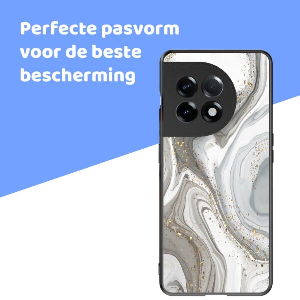 zilver marmer opdruk_OnePlus 11R Telefoonhoesje (4)