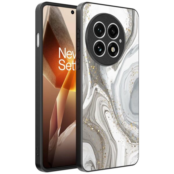 zilver marmer opdruk_OnePlus 13 Telefoonhoesje (1)