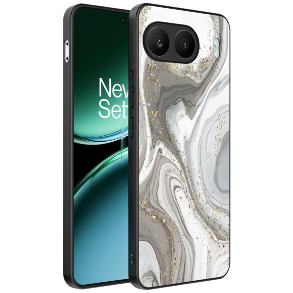 zilver marmer opdruk_OnePlus Nord 4 Telefoonhoesje (1)