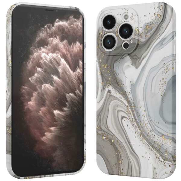 zilver marmer opdruk_iPhone 11 Pro Max telefoonhoesje met volledige rondom bedrukking (3)
